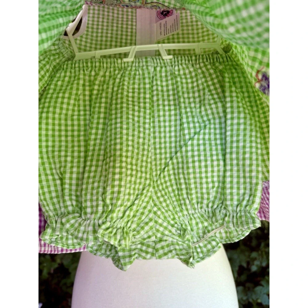VTG Good Lad of Philadelphia Dress Girls 6/9 Mos Gingham Embroidered Butterfly - Picture 5 of 6